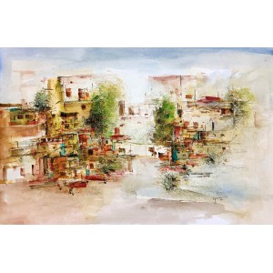 Ejaz Khan, 13 x 20 Inch, Water Color on Paper, Abstract Painting, AC-EJK-007